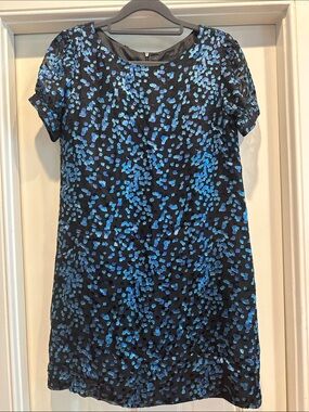 Wren Black Mini Dress with Blue Spot Print